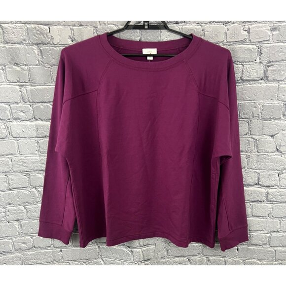 J. Jill Tops - J. Jill FIT French Terry Pullover Top Burgundy Plum Womens Size 2X NWT